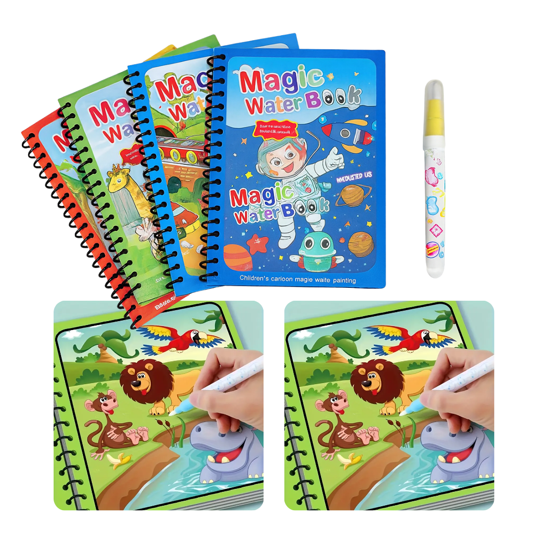 Set de 4 libros Mágicos de Acuarela para Colorear con Agua