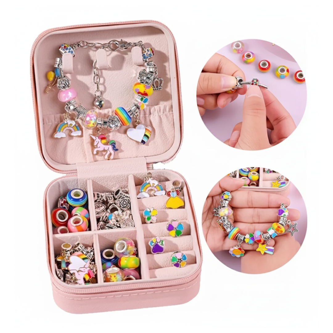 Kit Completo para Crear Pulseras Metálicas con Dijes y Cuentas