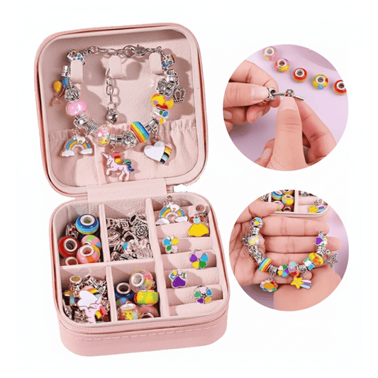Kit Completo para Crear Pulseras Metálicas con Dijes y Cuentas - Muy Moderna Uruguay