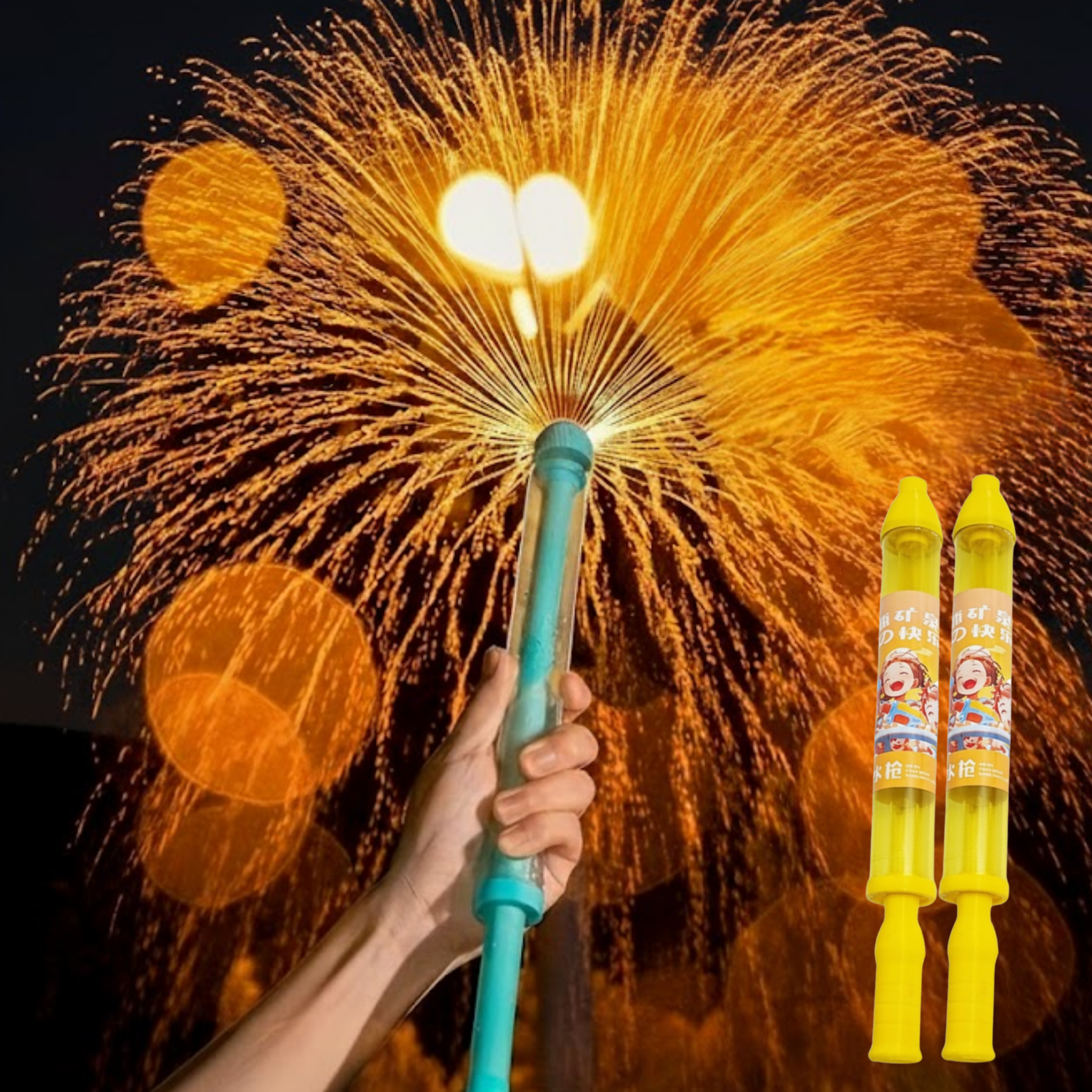 Pack 2 Pistolas De Agua Con Efecto Fuegos Artificiales