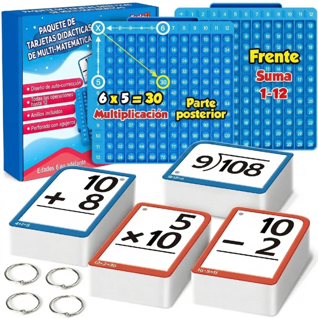 Tablero Matemático Infantil Montessori Con Tarjetas