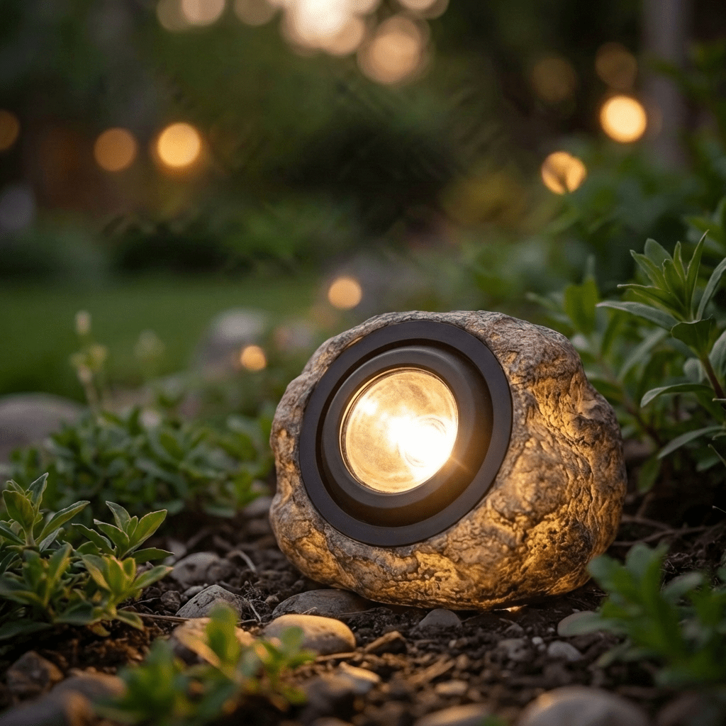 Foco LED tipo Piedra Recargable con el Sol - Muy Moderna Uruguay