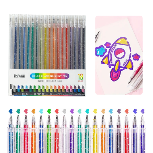 Marcadores Para Niños Dibujo Y Colorear con Glitter x24 - Muy Moderna Uruguay