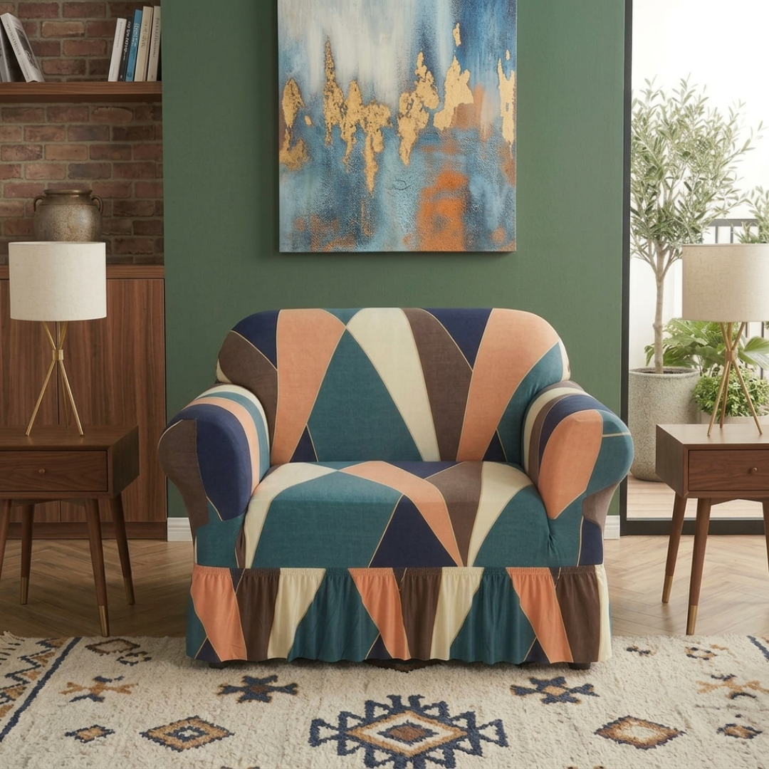 Funda Sillon Elastizada Cubre Sofá Con Falda - Muymo Hogar