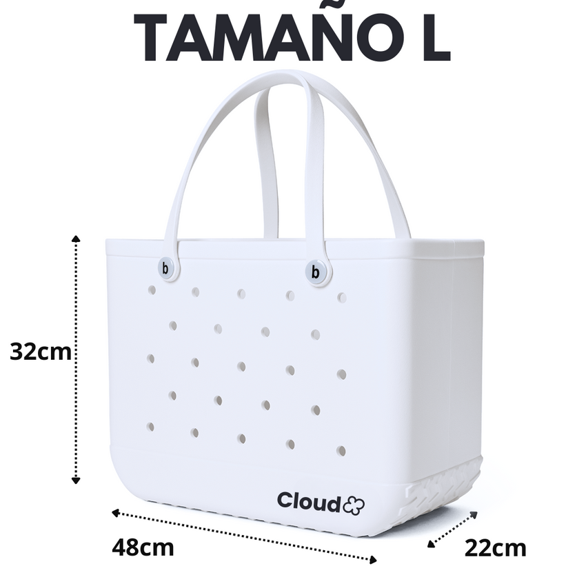 Bolso CLOUD L: 48 cm de largo, 22 cm de ancho y 32 cm de alto