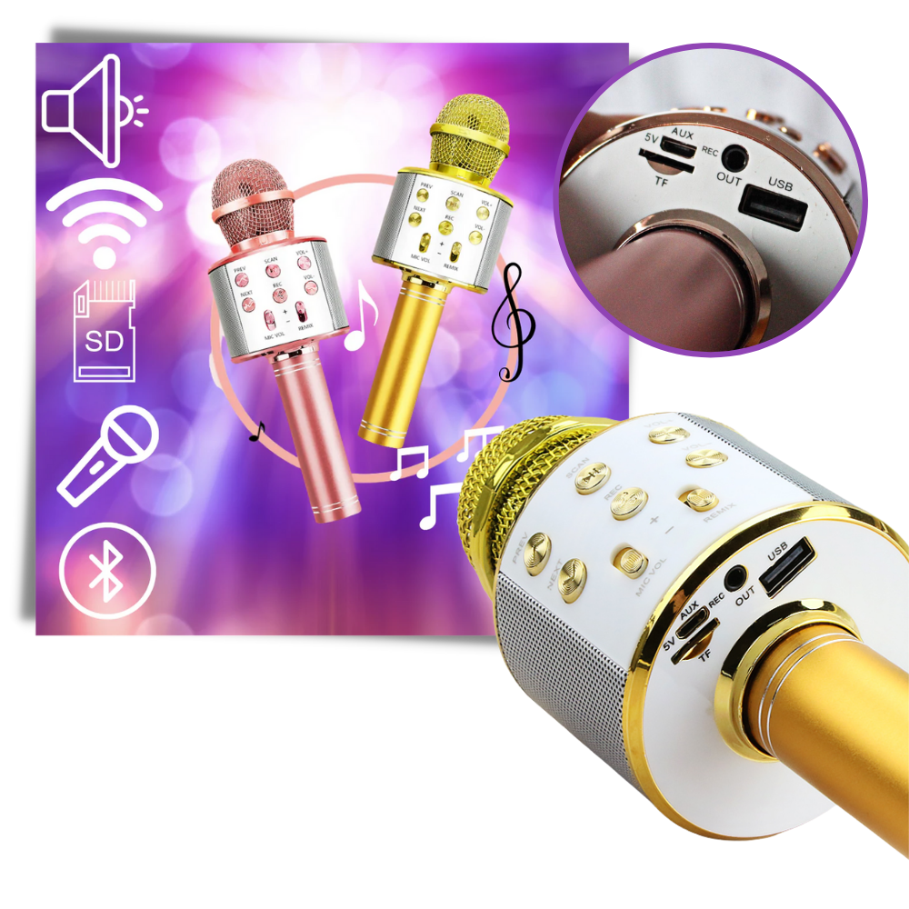 Micrófono de Karaoke Inalámbrico Bluetooth