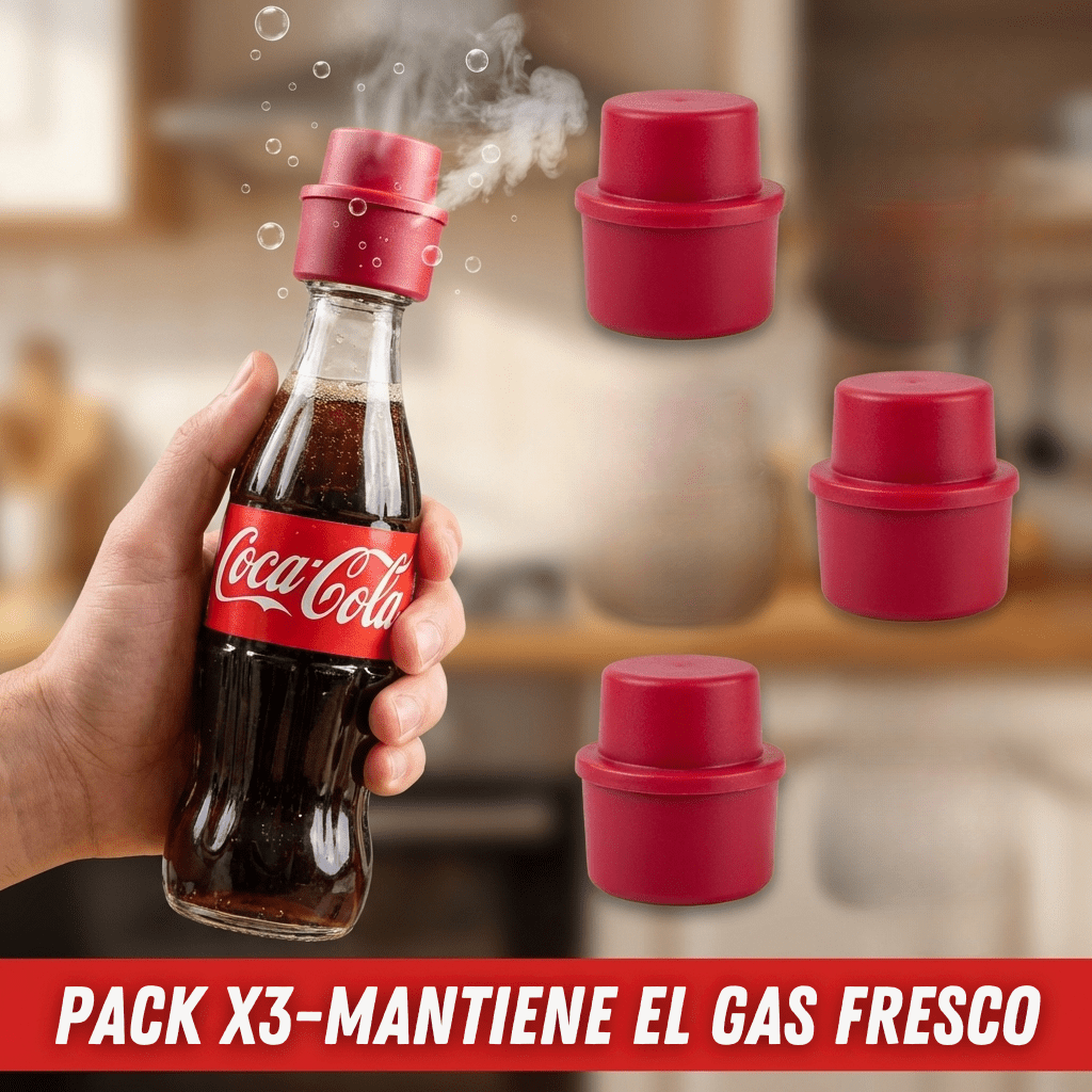 Tapon Hermético con Presión Para Botella Pack X3 - Muy Moderna Uruguay