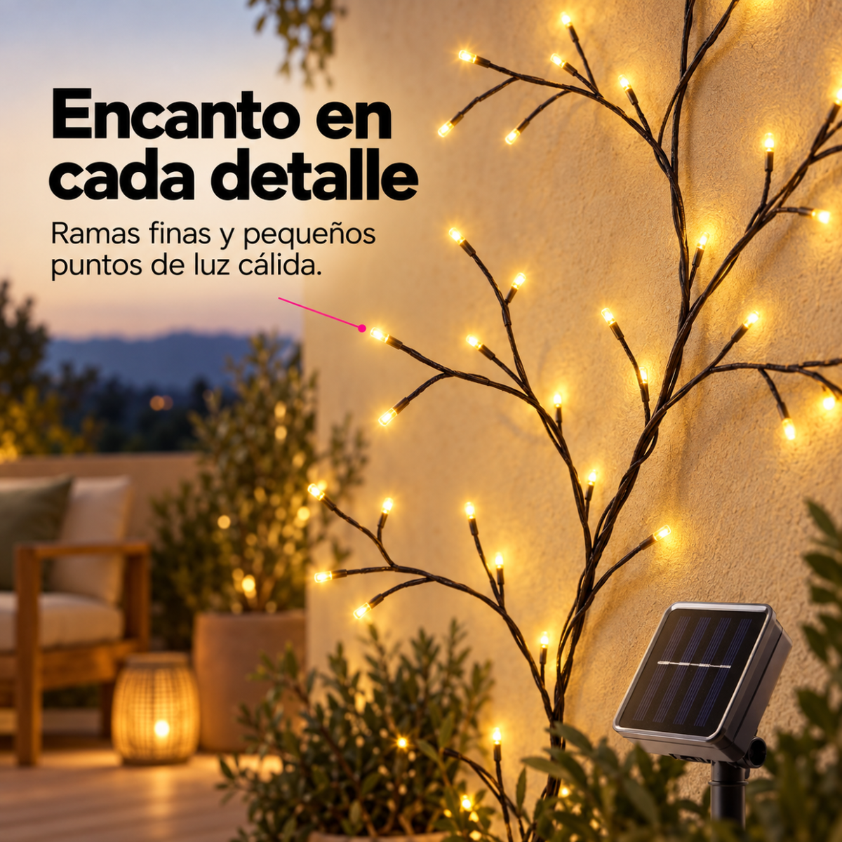 Enredadera Solar 96 LED para Pared y Balcón - Ecoinnova