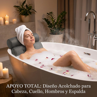Almohada Bañera Antideslizante Ventosas Soporte Espalda Cuello