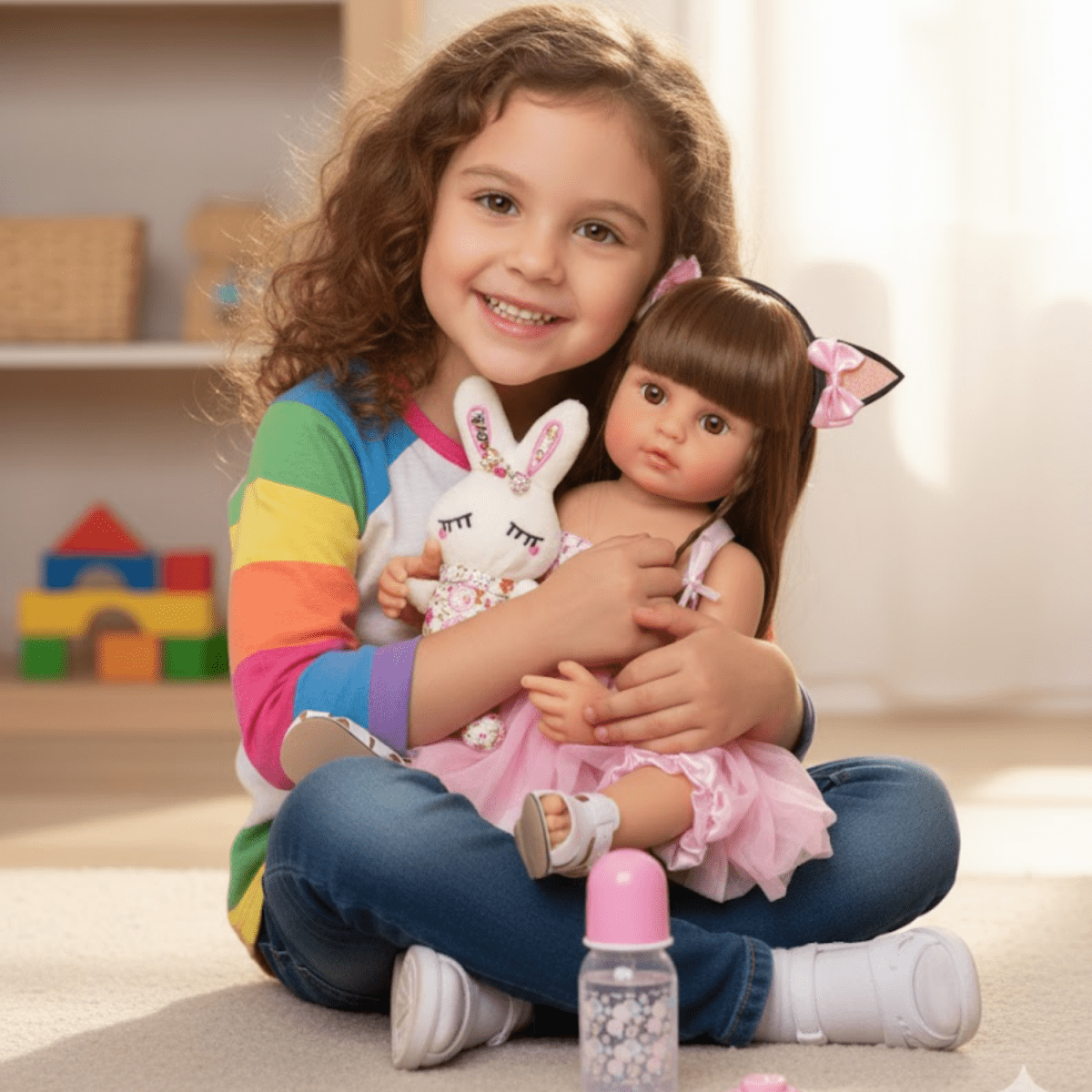 Muñeca Reborn Realista 55cm Con Peluche Juguete Infantil - Muy Moderna Uruguay
