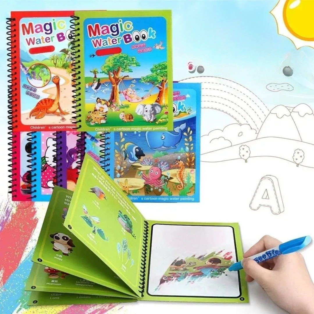 Set de 4 libros Mágicos de Acuarela para Colorear con Agua