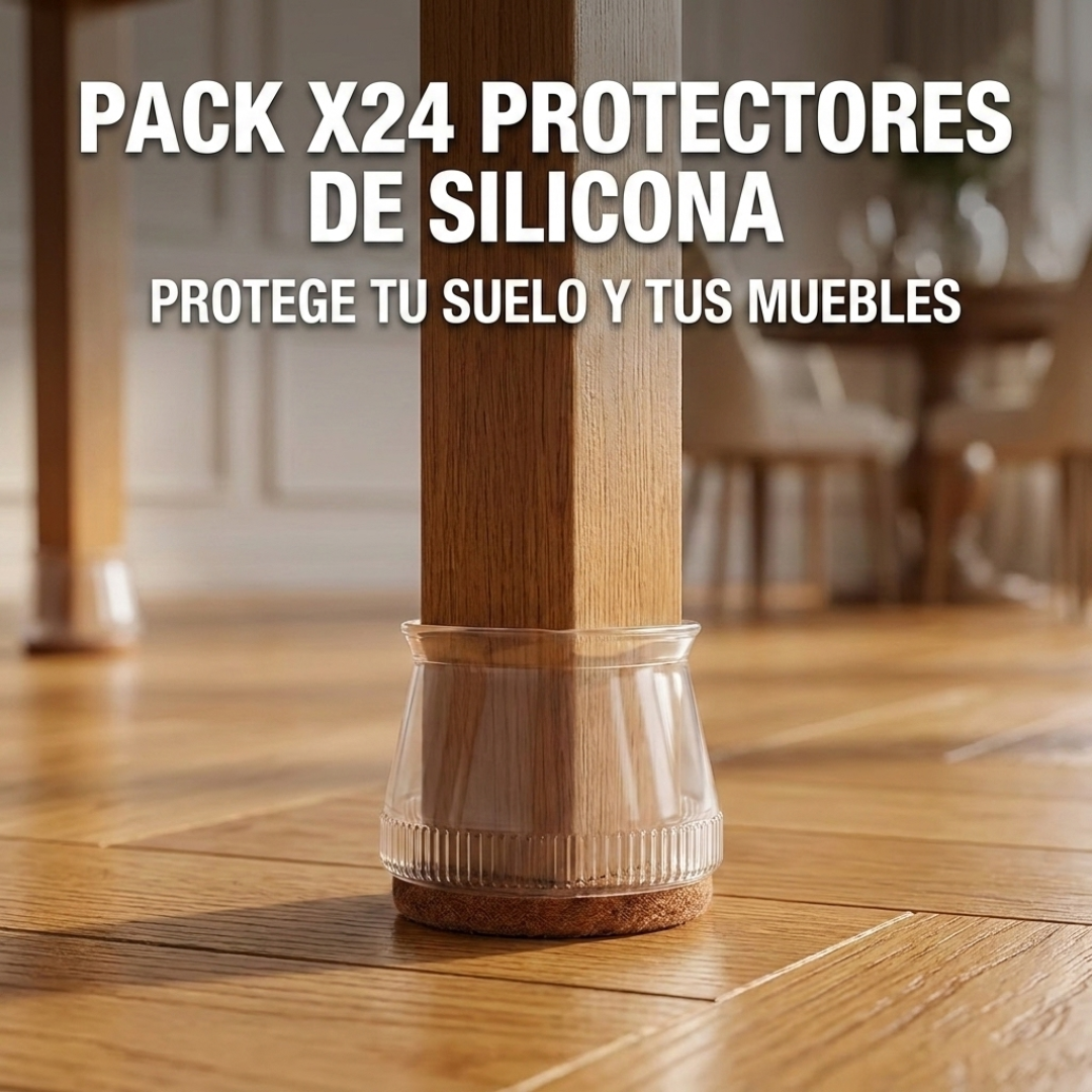 Set x24 Protectores de Silicona para Muebles