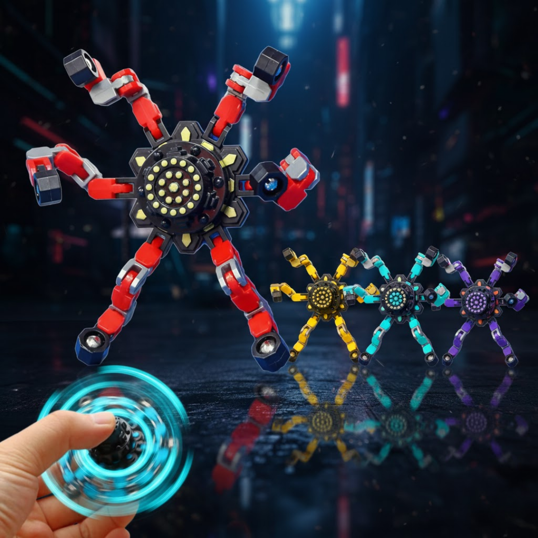 Set 4 Fidget Spinner Transformables Antiestrés Juguete Sensorial