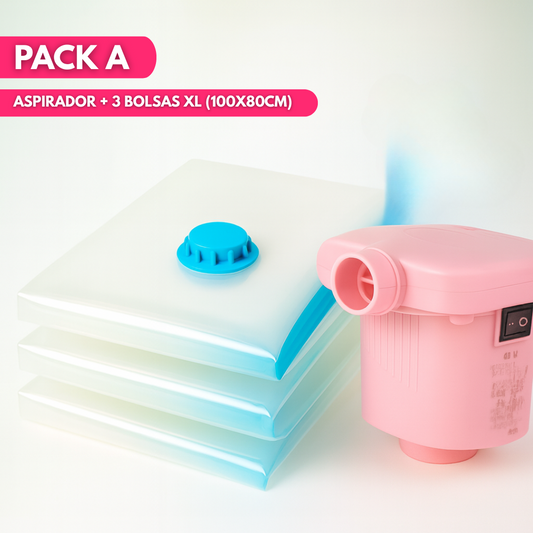 Kit de Bolsas para Guardar Ropa al Vacío + Aspirador