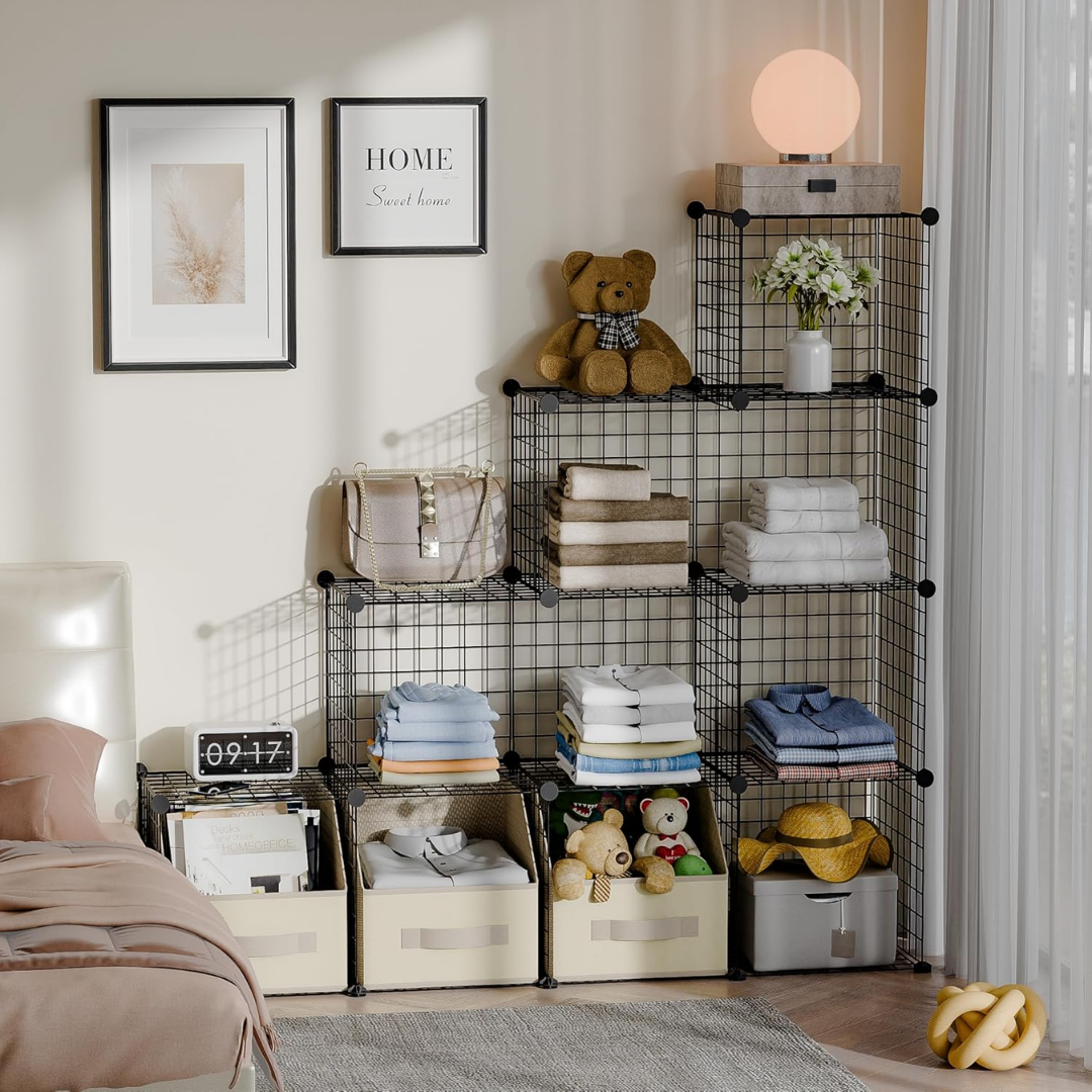 Estantería Organizadora Modular Con Malla De Hierro 8 Cubos