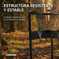 Base de Acero para cortar Leña para Hogar y Camping - OSMENER™