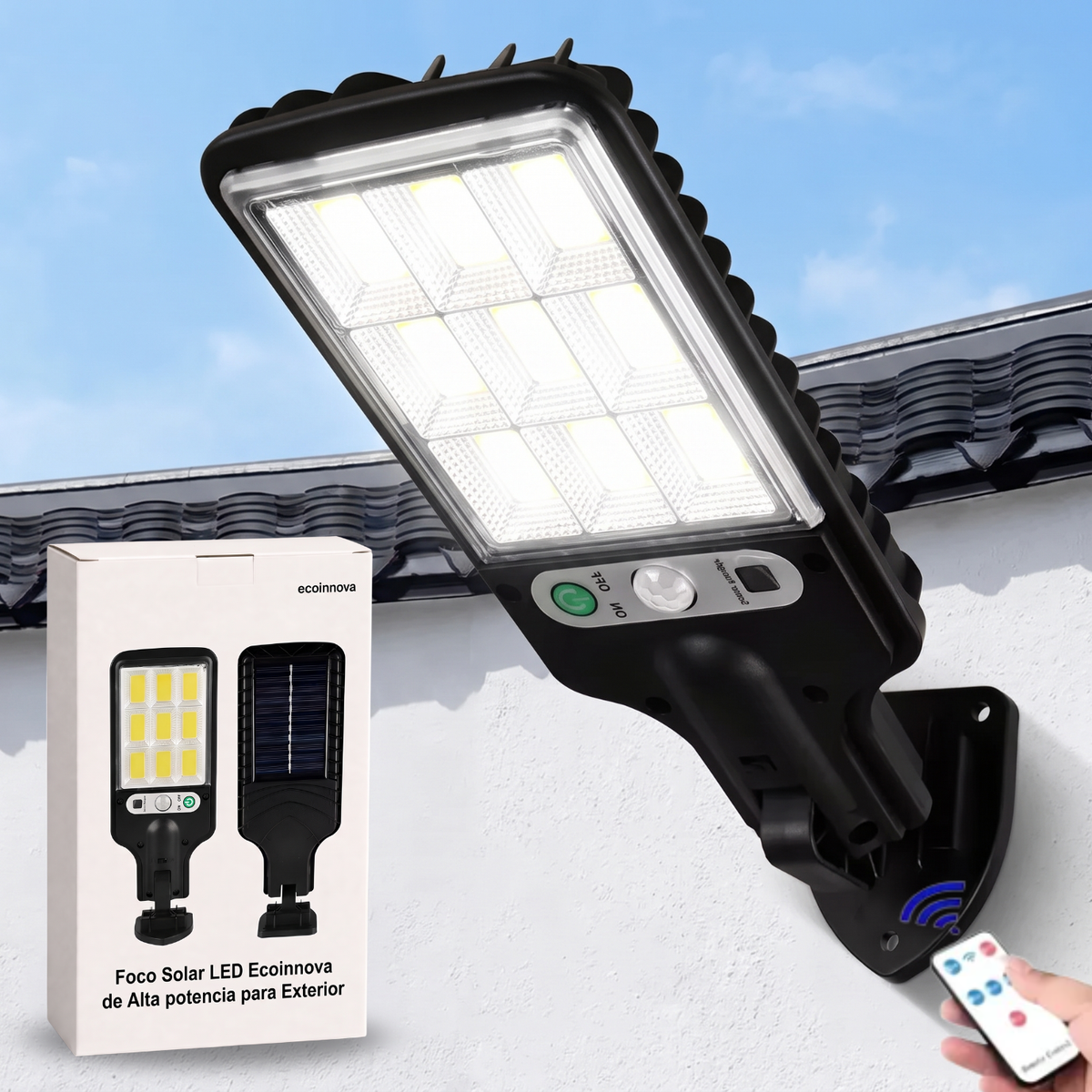 Foco Solar LED Alta potencia para Exterior -Ecoinnova