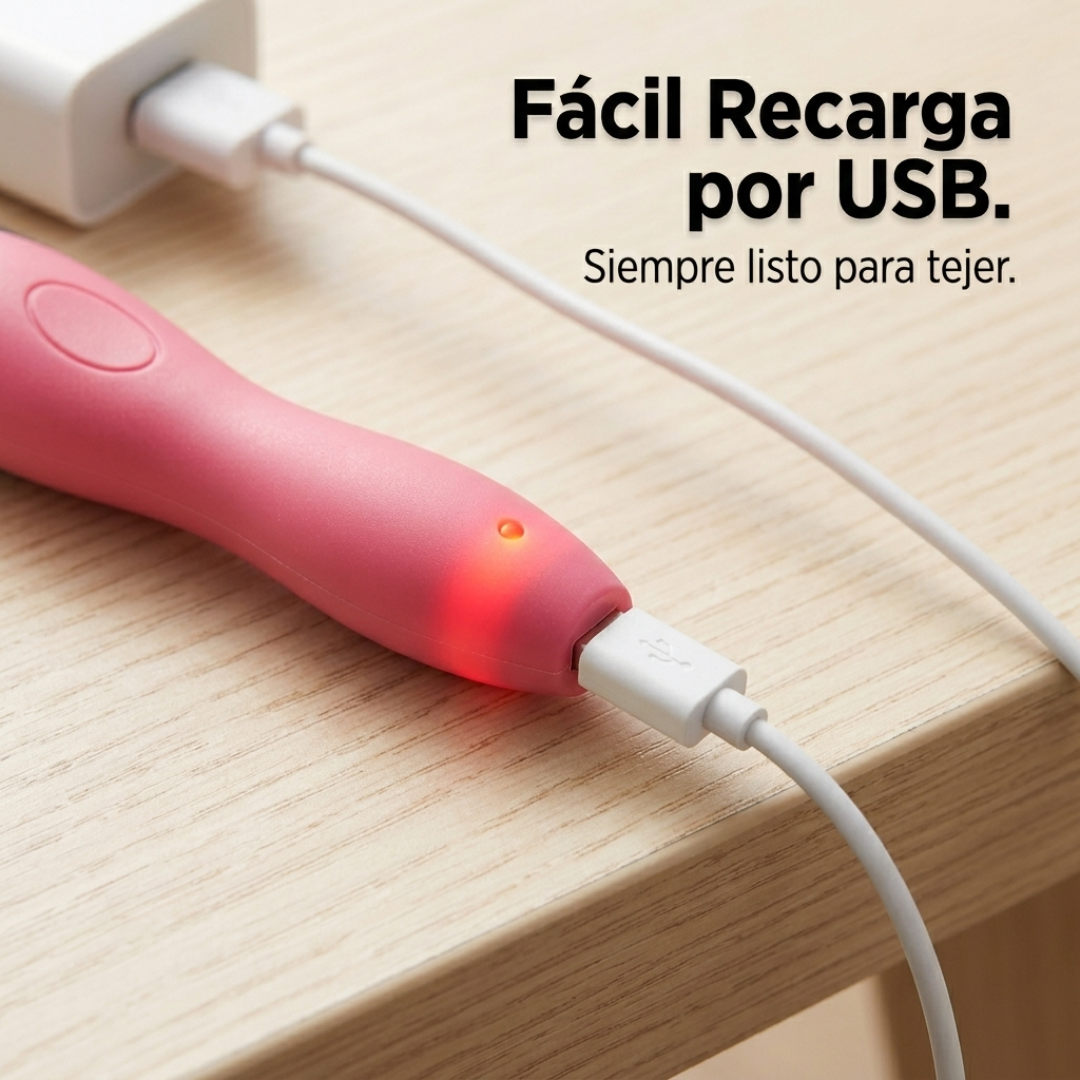 Kit Crochet con luz LED Recargable 9 Tamaños Intercambiables