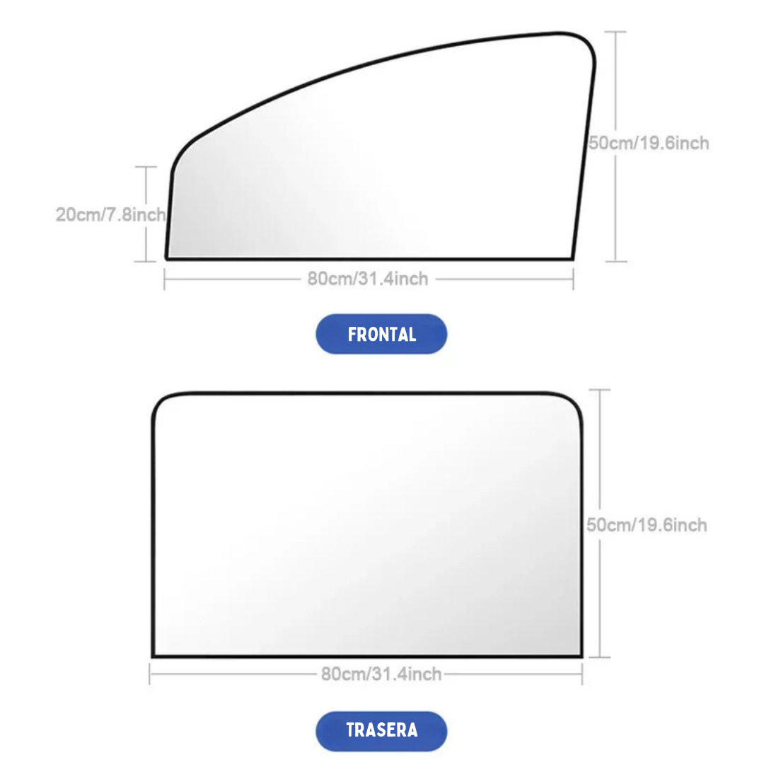 Set De 4 Cortinas Magnéticas Parasol Para Auto