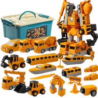 Juego de Maquinaria Vehículos de Construcción Transformables