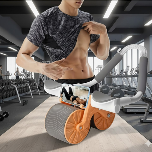 Rueda Abdominal Con Rebote Automático Y Temporizador Digital