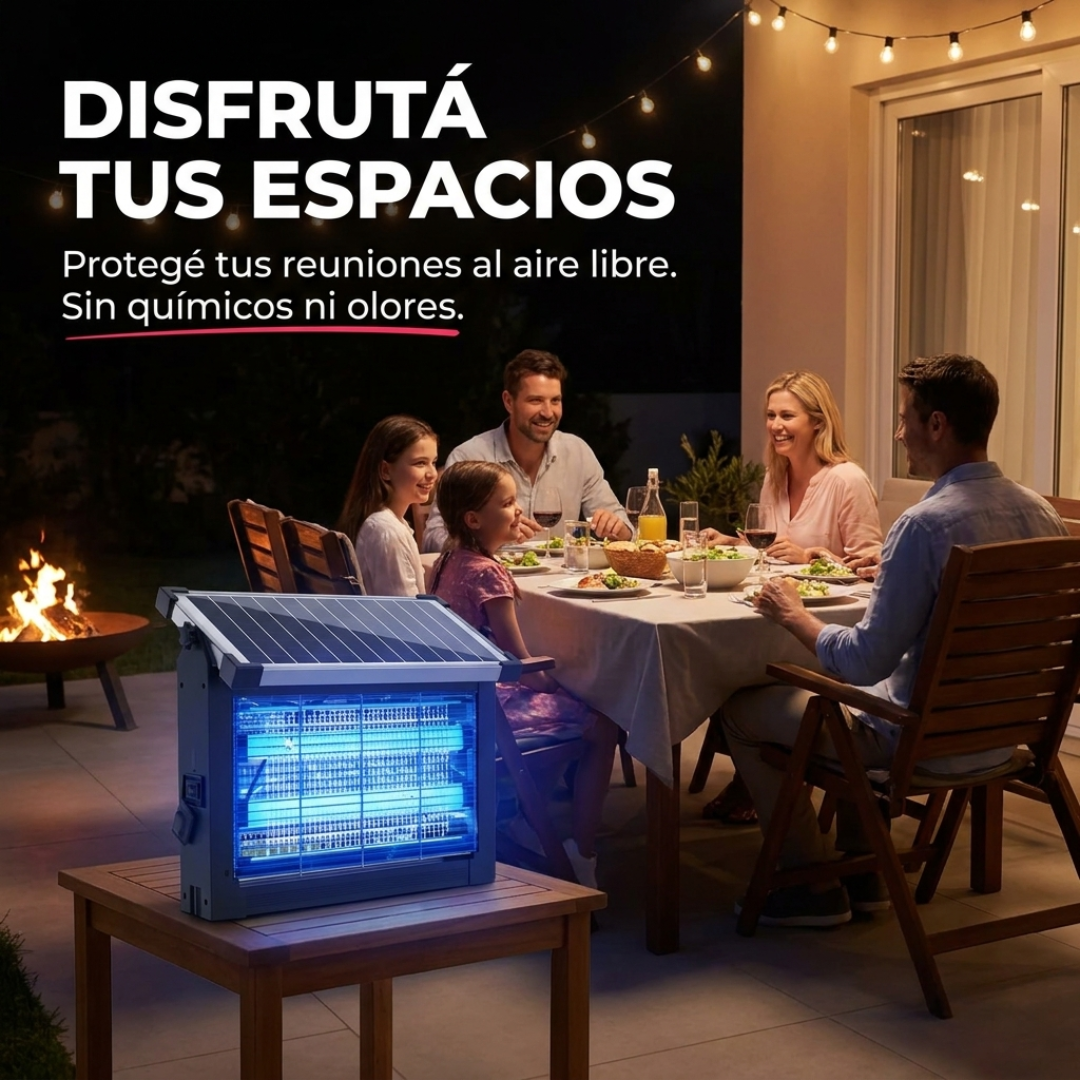 Lámpara Mata Mosquitos Solar UV para Exterior e Interior