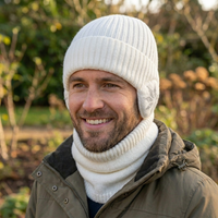 Gorro con Orejeras y Cuello Bufanda Set Tejido