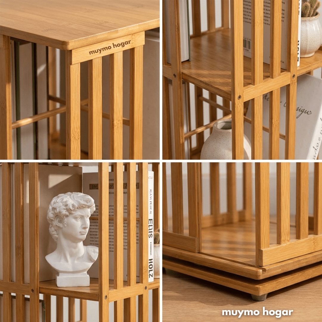 Estanteria de Bambu Giratoria - muymo hogar