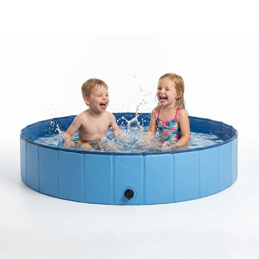 Piscina Plegable Rígida de 160 cm para Perros, Mascotas y Niños