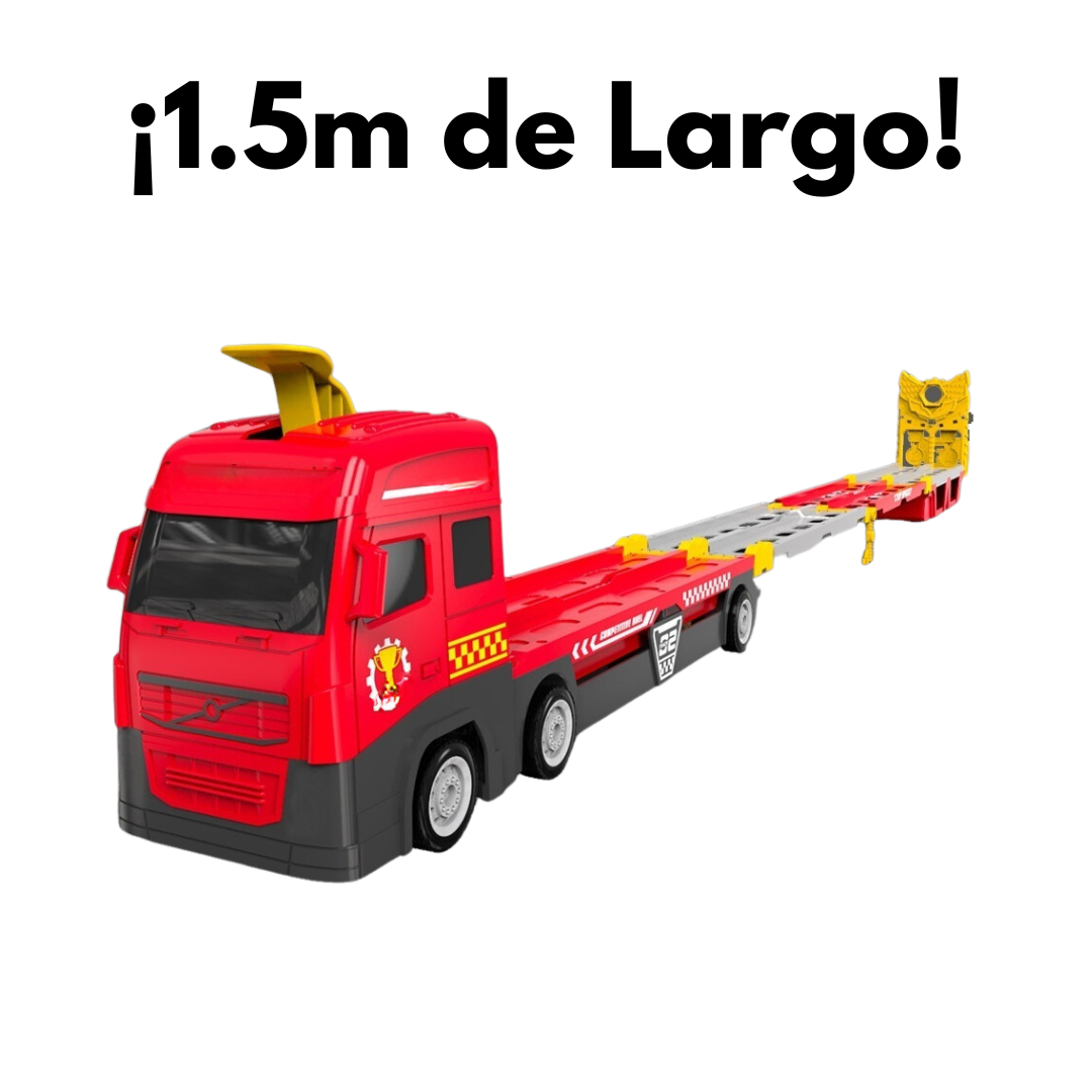 Camion De Juguete Con Pista Desplegable + 6 Autitos