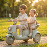 Moto Eléctrica Infantil 12V Scooter Doble Asiento + Control Remoto