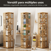 Estanteria de Bambu Giratoria - muymo hogar