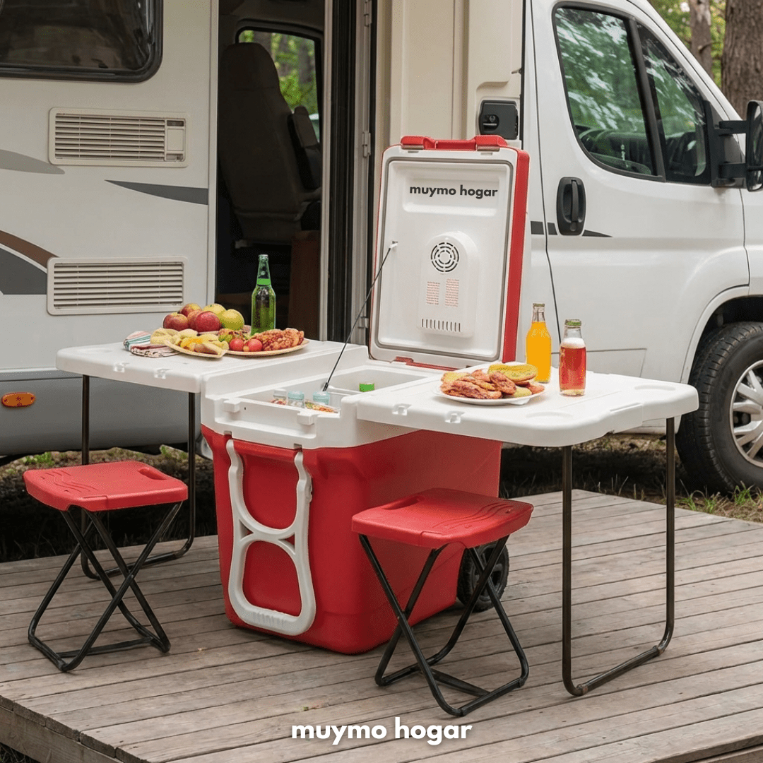 Conservadora Camping 32L con Mesa Integrada y Bancos - muymo hogar - Muy Moderna Uruguay