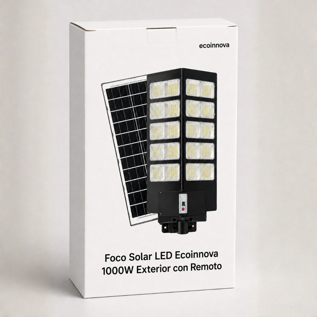 Foco Solar Led 1000w Exterior Alumbrado C/Remoto - Ecoinnova
