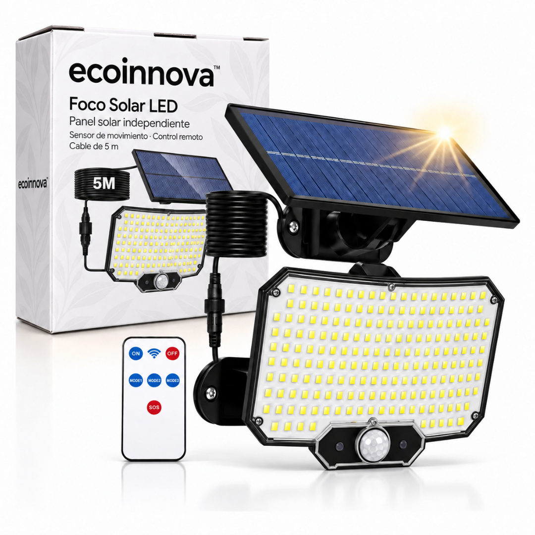 Reflector Solar 243 LED con Sensor de Movimiento ecoinnova