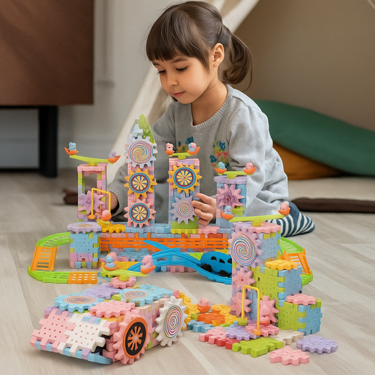 Juego Didactico de Engranajes con Motor 263 piezas