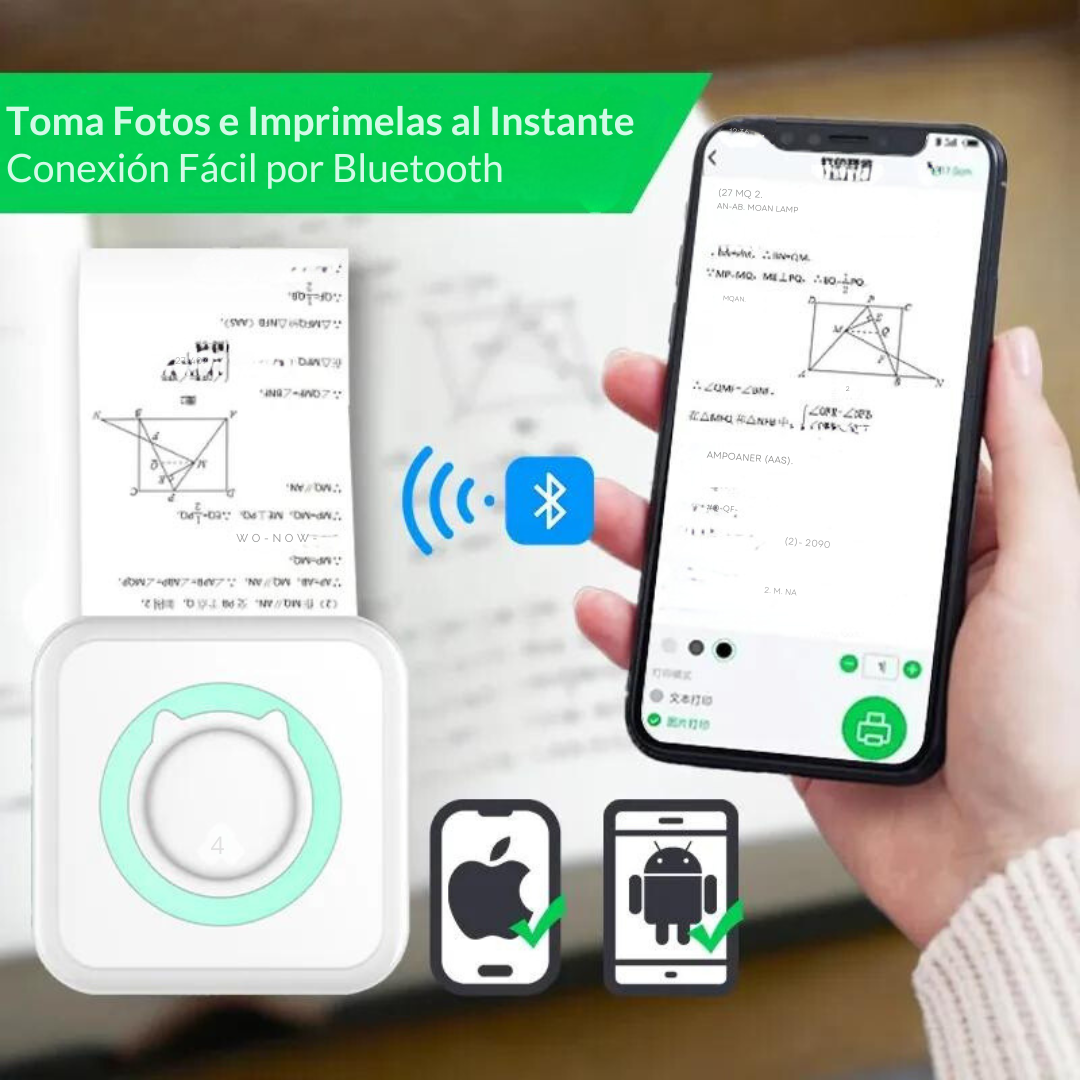 Mini Impresora Térmica Con Aplicación Bluetooth