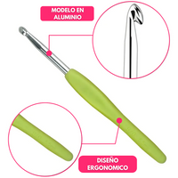 Kit de Crochet 55 Piezas con Estuche Rígido y Agujas Ergonómicas