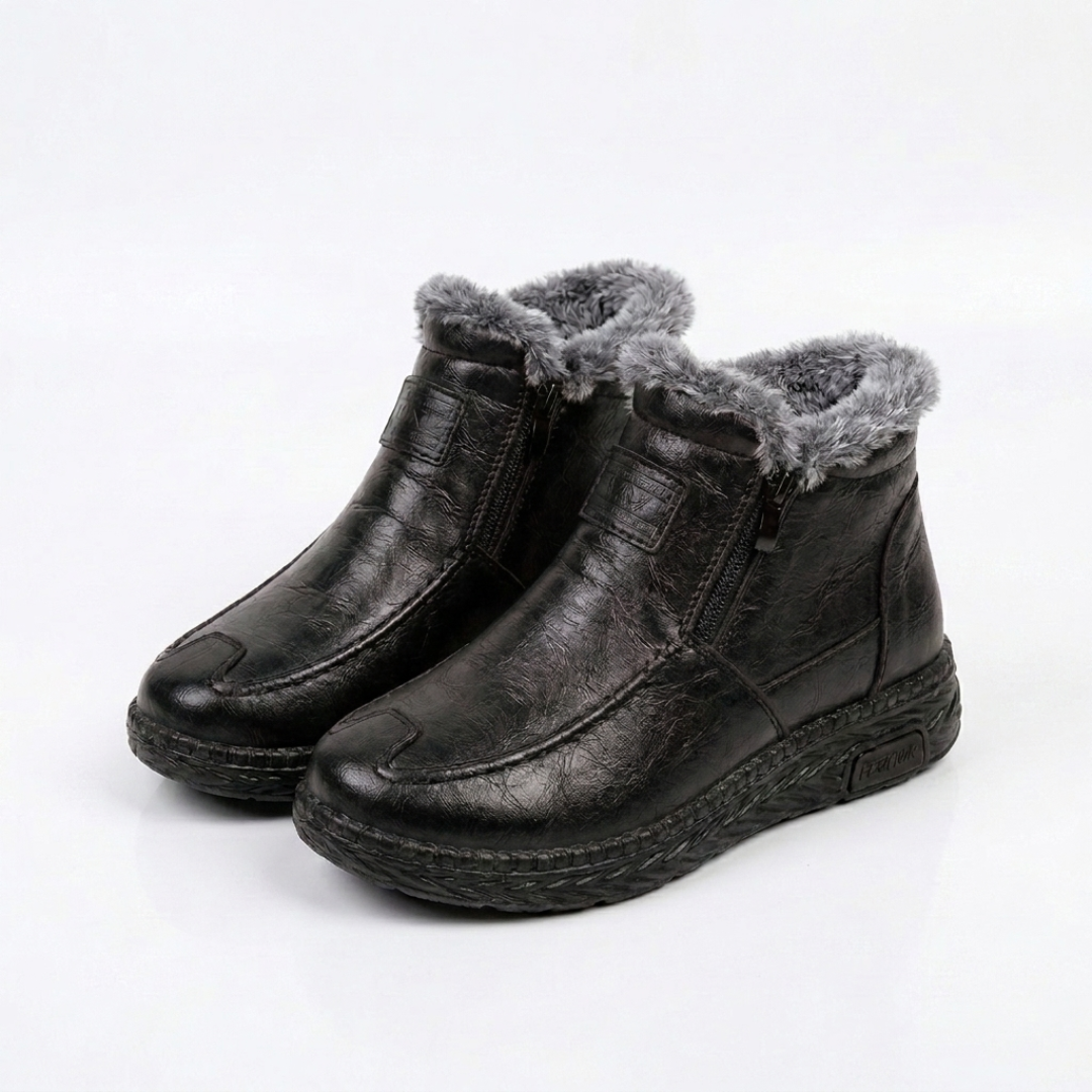 Botines Abrigados con Forro Afelpado - Símil Cuero para Invierno
