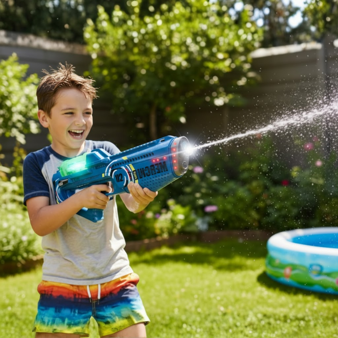 Pistola De Agua Eléctrica Mercury 02 Con Luces Sonido