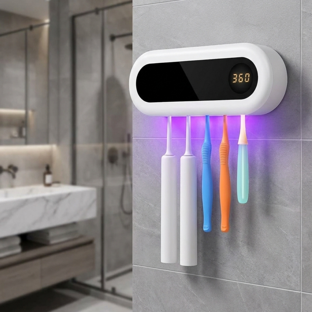 Porta Cepillos De Dientes Soporte  Organizador Sanitizante Uv