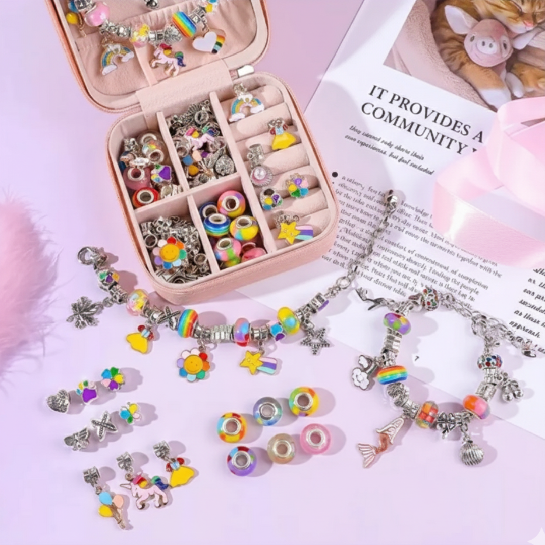 Kit Completo para Crear Pulseras Metálicas con Dijes y Cuentas