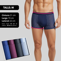 Pack X4 Boxers De Hombre Ice Silk Transpirables Bambú