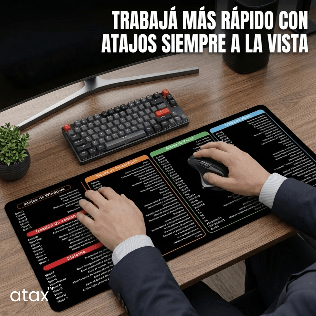 Alfombrilla Para Mouse Con Atajos Excel Word Español atax - Muy Moderna Uruguay
