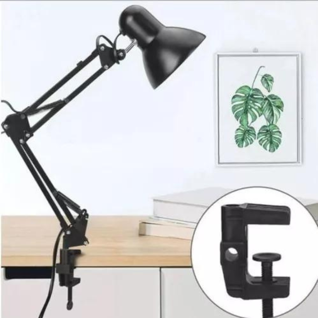 Lámpara Articulable de Escritorio con Prensa Black