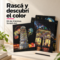 Kit de 4 Láminas para Rascar Scratch Art