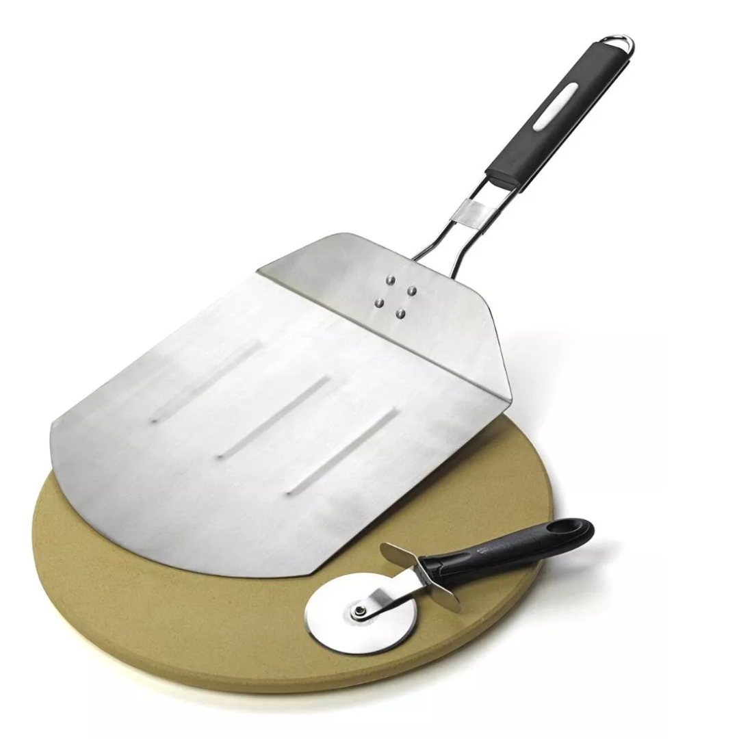 Set de Piedra para Pizza con Pala y Cortador