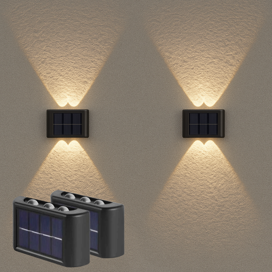 Focos Solar Bidireccional de Pared Exterior Pack x2