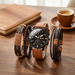 Reloj de Cuarzo para Hombre con Correa de Cuero PU y Pulsera