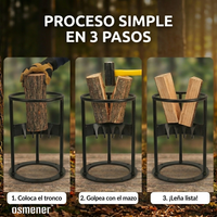 Base de Acero para cortar Leña para Hogar y Camping - OSMENER™